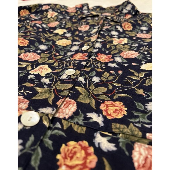 NEW IDENTITY Over shirt Blazer Floral Women’s Size Medium 100% Cotton - Picture 3 of 9